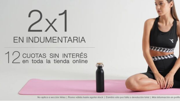 2x1 en indumentaria y hasta 12 cuotas sin interés online en Diadora.