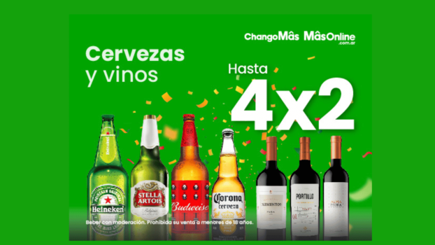 4x2 en vinos y Cervezas en Changomas
